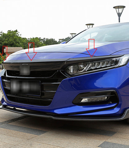 Gloss Black Front Bumper Hood Grille Stickers Trims For Honda Accord 2018-2020