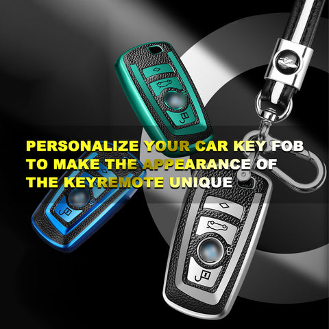 Green Leather TPU Key Fob Case Cover Shell Holder For BMW F12 F20 F21 F30 F31