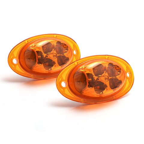 Amber Lens Full LED Front Cab Side Marker Turn Signal Light Assemblies For Freightliner Cascadia 2008-2017 Semi-Truck