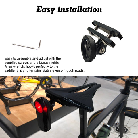 Bicycle Saddle Clamp Mount for Gopro Camera Garmin Varia RTL515 Rearview Radar