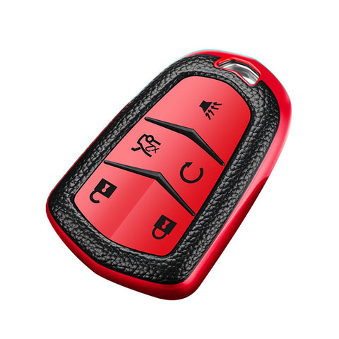 Red Soft Anti-dust Remote Smart Key Fob Shell Case For Cadillac CT6 2016-2019
