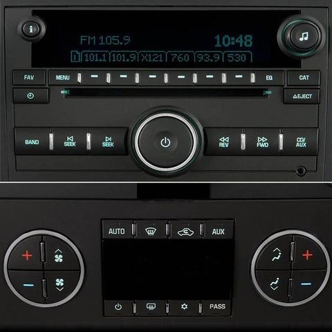 Radio Dash Button,AC Dash Button Sticker Repair Kit Vinyl Overlay Decal Compatible With Chevy Silverado Suburban Tahoe Traverse or Buick Enclave or GMC Sierra Yukon Acadia GM Vehicles