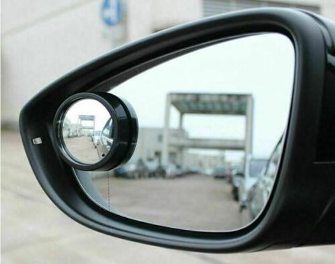 2x Black Round 2" Convex Stick On Rear-View Blind Spot Mirrors - Car, Truck, SUV