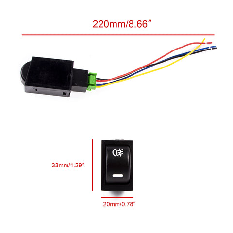 4-Pole Fog Light Push Button Switch w/Wiring Pigtails For Scion FR-S Subaru BRZ