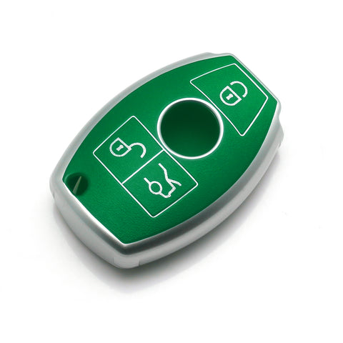 For Mercedes Benz Key Fob Cover, Key Fob Case for Mercedes Benz C E M S CLA CLS CLK GLC GLK G Class Soft TPU Full Cover Protection Smart Remote Keyless Entry Key Fob Shell, Green