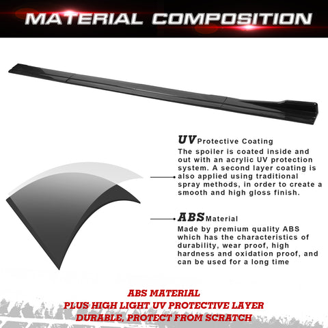 Car Lower Side Skirts Protect Rocker Panel Splitter Winglets Diffuser Bottom Line Extension Body Universal Fit Most Vehicles, 8Pcs/Set (Glossy Black) 85.8 Inch/2.18M