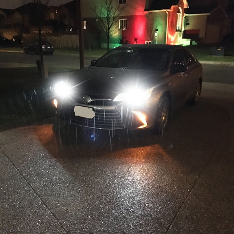 6000K Xenon White LED Headlight Bulb All-in-One Conversion High Low Beam Kit, 6000LM Super Bright Fog Light Replacement