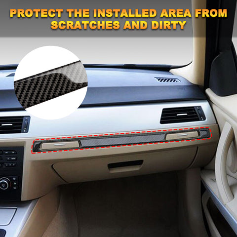 Real Carbon Fiber Copilot Cup Holder Strip Trim For BMW 3 Series E90 E92 E91 E93 2005-12
