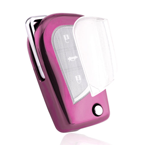 1X Pink Shockproof Flip Key Fob Cover Case For Toyota Corolla Yaris 2/3/4 Button