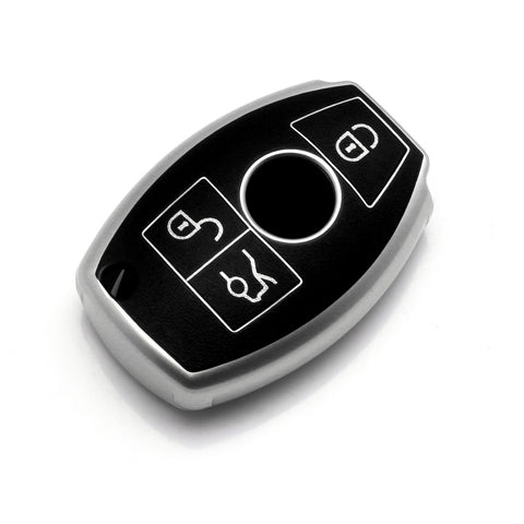 For Mercedes Benz Key Fob Cover, Key Fob Case for Mercedes Benz C E M S CLA CLS CLK GLC GLK G Class Soft TPU Full Cover Protection Smart Remote Keyless Entry Key Fob Shell, Black