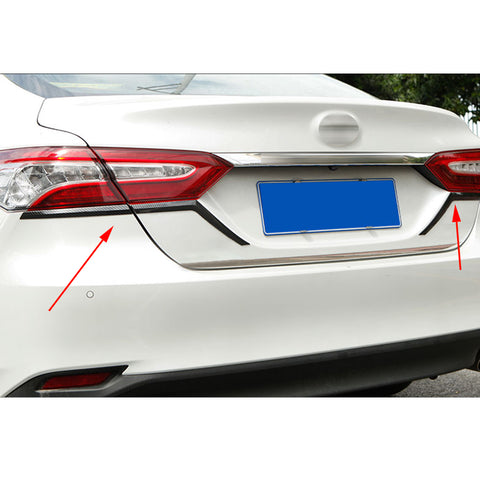 for Toyota Camry 2018-2024 Taillight Brake Light Eyebrows Strip Cover Trim, Carbon Fiber Style Rear Lamp Eyelid Molding Decoration