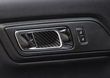 2pcs Genuine Carbon Fiber Car Interior Door Handle Bowl Panel Cover Trim for Ford Mustang 2015-2019