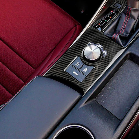 2pcs Carbon Fiber Car Gear Shift Knob Console Panel Trim Frame Cover for Lexus IS250 IS350 2014-2018