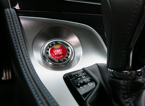 2x Carbon Fiber Red Engine Start Stop Button + Ring Covers For Infiniti Q50 Q60