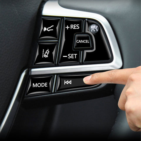 Set Black Steering Wheel Switch Cover Trim Decor For Toyota Highlander 2020-2022