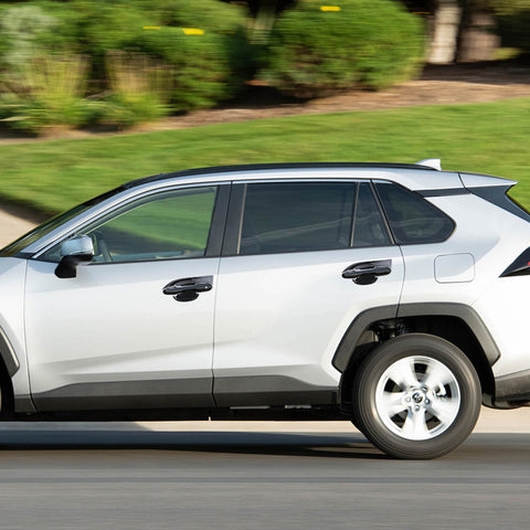 Exterior Door Handle w/ Handle Bowl Cover Trim, Glossy Black, Compatible with Toyota Rav4 2019-2024with Smart Keyhole)