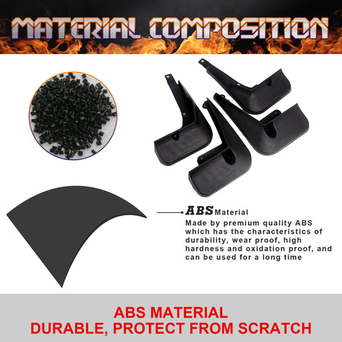 4pcs/Set Black Mud Flaps Mudguard Dirt Fender Cover For Toyota C-HR 2018-2021