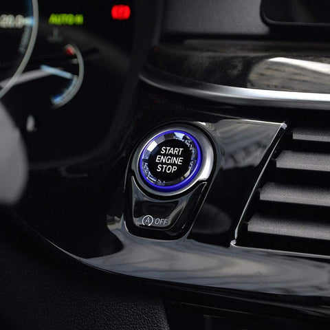 Red / Silver / Blue / Black Crystal Start Stop Button Cover Trim Engine Ignition Switch Replacement Cap for BMW 1 2 3 4 5 7 Series X1 X3 X5