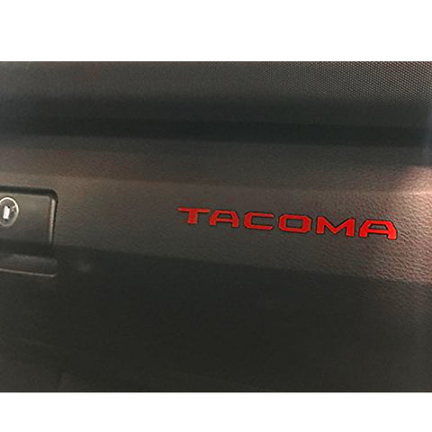One Set Dashboard Glove Box Letter Inserts Decal Sticker for Toyota Tacoma 2016-2023, Glossy Red