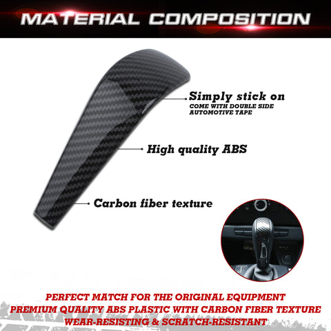 Carbon Fiber Pattern Gear Shift Knob Shell Cover Trim For BMW 1 3 Series E87 E90