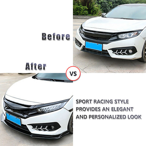 7pcs Universal Car Bumper Lip Spoiler /Rear Lip/ Side Skirt Splitter Extension