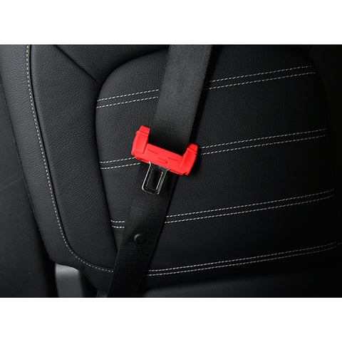 2x Red Silicone Car Safety Seat Belt Buckle Clip Cover Kit Universal for Cars