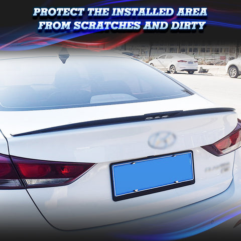 3PCS Carbon Fiber ABS Adjustable Rear Trunk Spoiler Wing Lip Decor Trim Universal Fit