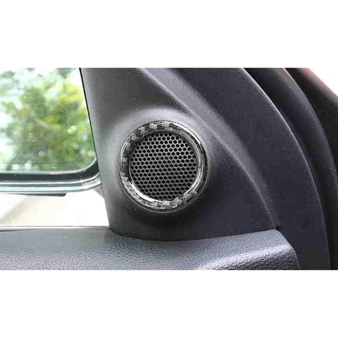 Carbon Fiber Style Door Stereo Speaker Ring Cover Trim Jeep Grand Cherokee 11-20