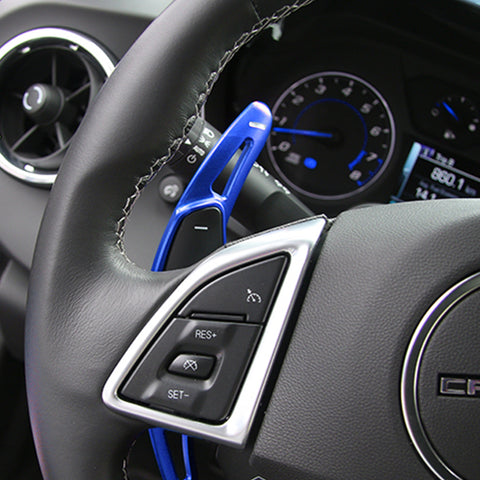 Blue Alloy Steering Wheel Extension Paddle Shifter For Chevrolet Corvette Camaro