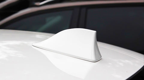 Black/White Car Antenna Shark Fin Antenna AM FM Radio Signal Aerial Adhesive Tape Base Super Functional Universal Car SUV Truck