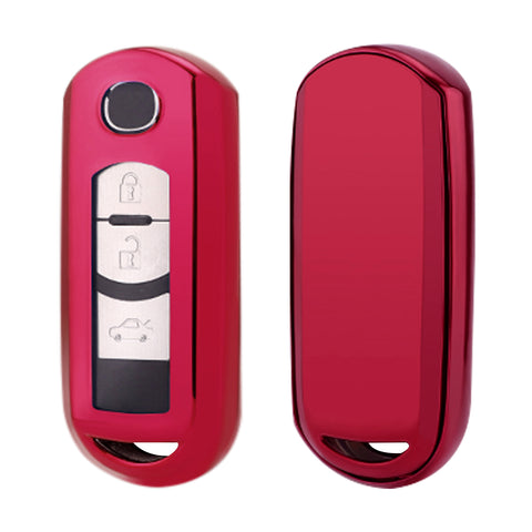 Red Soft TPU Full Seal Smart Key Fob Cover Holder For Mazda 2 3 5 6 CX-3 5 6 7 9
