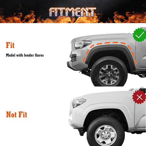 4PCS Front & Rear Mud Flap Splash Guards Fender Flare Mudguard Dirt Slush Trap Protector w/Hardware Accessories Full Set Compatible with Toyota Tacoma 2005-2015