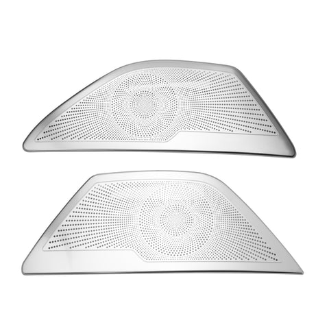 Silver Stainless Door Stereo Speaker Frame Trim For BMW 5-Series F10 2010-2017