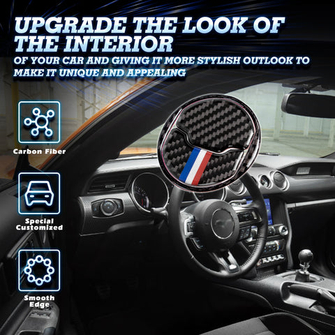 Real Carbon Fiber Inner AC Air Vent Panel Cover Decal For Ford Mustang 2015-up