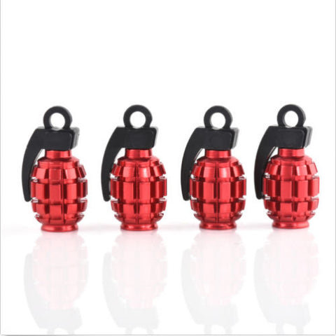 Tire Wheel Valve Stem Caps Set Air Dust Cover Caps Grenade Shape/Skull Shape