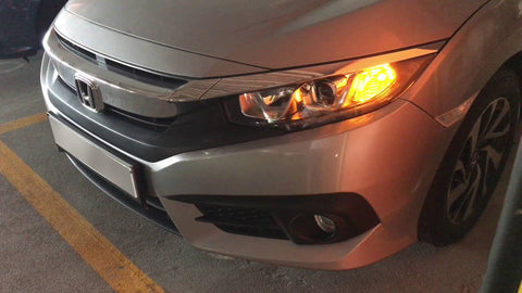 4x 3000K High Power White\ Amber 1156 7506 7507 127-SMD LED Bulbs For Turn Signal Light