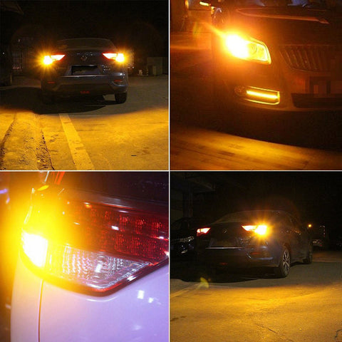 2pcs 3157/ 3156 Amber 3000K High Power Back Up Reverse Tail Brake Stop LED Light