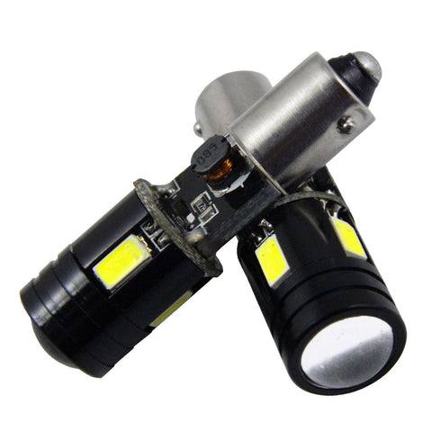 2x White\ Amber BA9S 9W CREE LED Bulbs Vehicle Car Map Light 1895 H6W 53 57