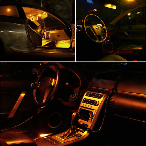 2x White\ Amber BA9S 9W CREE LED Bulbs Vehicle Car Map Light 1895 H6W 53 57