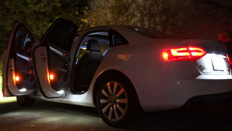 2x White\ Amber BA9S 9W CREE LED Bulbs Vehicle Car Map Light 1895 H6W 53 57