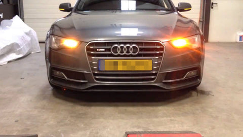 2X White\ Amber 50-SMD 21W 3156 3457 3357 4057 LED Turn Signal Light Bulbs