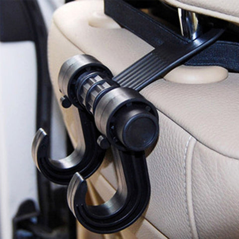 Multi-Function Truck Seat Back Coat Hanger Organizer Double Hook Headrest Holder
