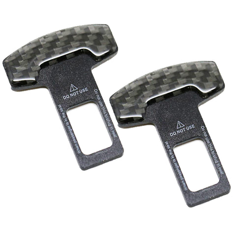 Universal Carbon Fiber Car Safety Seat Belt Buckle Alarm Stopper Clip Clamp