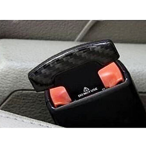 Universal Carbon Fiber Car Safety Seat Belt Buckle Alarm Stopper Clip Clamp