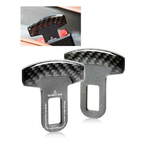 Universal Carbon Fiber Car Safety Seat Belt Buckle Alarm Stopper Clip Clamp