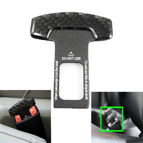 Universal Carbon Fiber Car Safety Seat Belt Buckle Alarm Stopper Clip Clamp
