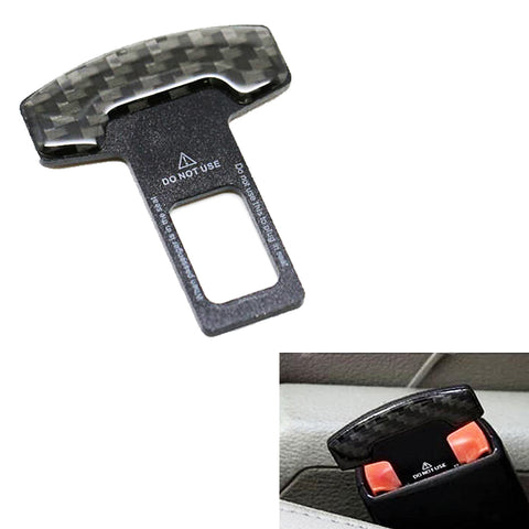 Universal Carbon Fiber Car Safety Seat Belt Buckle Alarm Stopper Clip Clamp