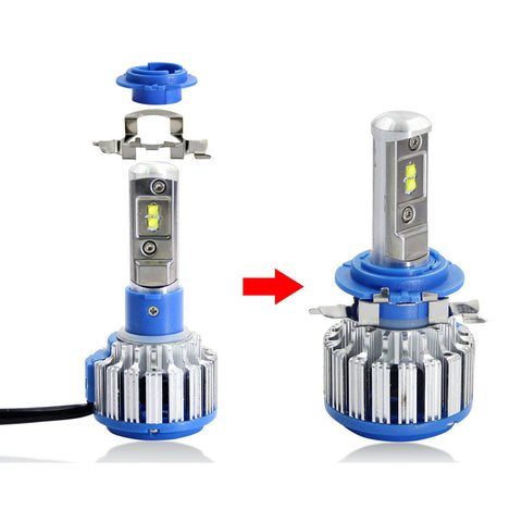 2x H7 LED Headlight Bulbs Adapters Retainers Holders Mercedes Audi BMW VW Buick