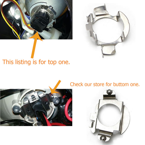 2x H7 LED Headlight Bulbs Adapters Retainers Holders Mercedes Audi BMW VW Buick