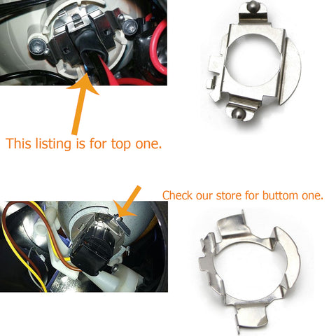 2x H7 LED Headlight Bulbs Adapters Retainers Holders Mercedes C E ML CLK GLA GLS